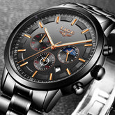 Men's Fashion Waterproof Moon Quartz Business Sports Watch